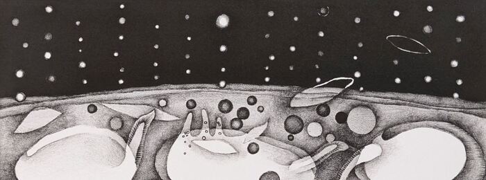 『生命（新天地へ）』　2012　リトグラフ　120×320mm